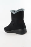 รองเท้าบูทหนังกำมะหยี่ No.811 - Winter Faux Suede Button Warm Fur Lined Ankle Boots