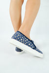 รองเท้าส้นแบนผ้าแคนวาส No.1565 - Gold Star Denim Canvas Flats Shoes