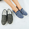 รองเท้าส้นแบนผ้าแคนวาส No.1565 - Gold Star Denim Canvas Flats Shoes