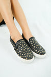รองเท้าส้นแบนผ้าแคนวาส No.1565 - Gold Star Denim Canvas Flats Shoes
