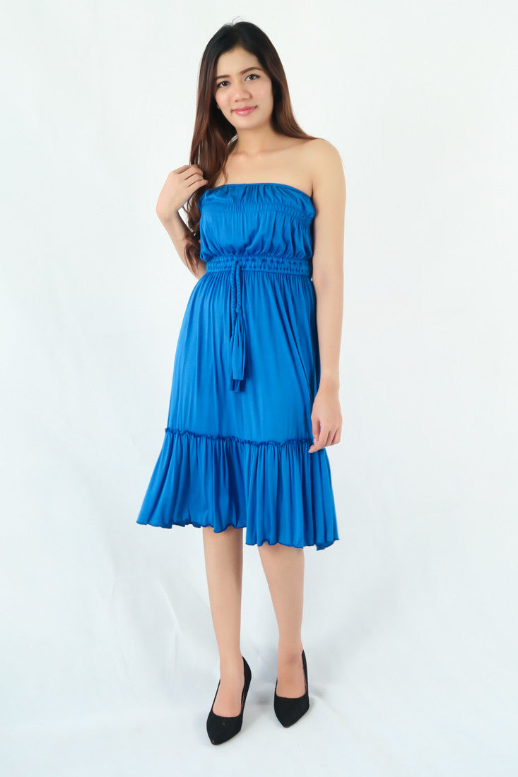 เดรสเกาะอก - Strapless Midi Dress