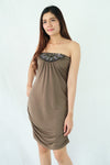 เดรสคอกลมเเขนในตัว - Women's Crosshatch Dress