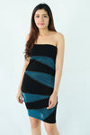 เดรสเกาะอก กำมะหยี - Strapless Clubwear Evening Party Bodycon Velvet Dress