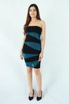 เดรสเกาะอก กำมะหยี - Strapless Clubwear Evening Party Bodycon Velvet Dress