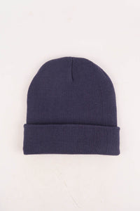 หมวกไหมพรมทรงบีนนี่ H005 - Unisex Solid Thick Wool Ribbed Beanie Hat