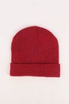 หมวกไหมพรมทรงบีนนี่ H005 - Unisex Solid Thick Wool Ribbed Beanie Hat