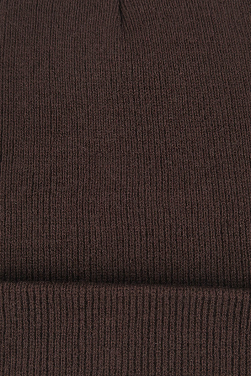 หมวกไหมพรมทรงบีนนี่ H005 - Unisex Solid Thick Wool Ribbed Beanie Hat