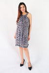 เดรสสั้นประดับเพชร - Sleeveless Midi Chiffon Dress