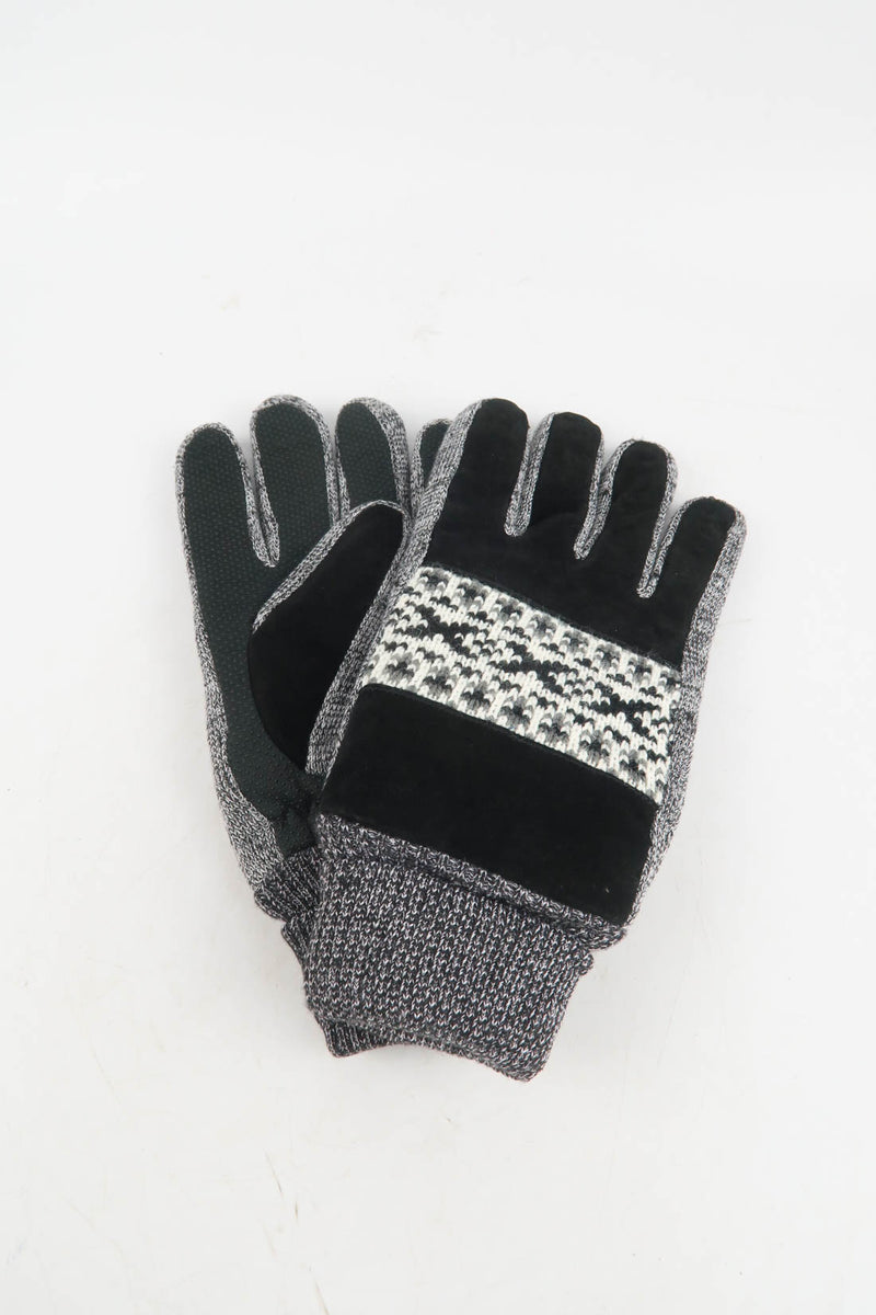 ถุงมือไหมพรมกันหนาว - Fleece Thick Knit Velvet Gloves