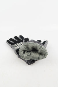 ถุงมือไหมพรมกันหนาว - Fleece Thick Knit Velvet Gloves