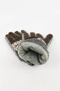 ถุงมือไหมพรมกันหนาว - Fleece Thick Knit Velvet Gloves