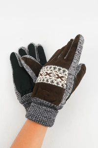 ถุงมือไหมพรมกันหนาว - Fleece Thick Knit Velvet Gloves