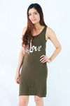 เดรสสั้นแขนในตัว - Sleeveless Soft Cotton Mini Dress