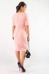 เดรสทรง Slim Fit - Short Sleeves Slim Fit Midi Dress