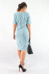 เดรสทรง Slim Fit - Short Sleeves Slim Fit Midi Dress