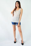 เสื้อกล้ามลายดอกไม้ - Scoop-Neck Tank Top