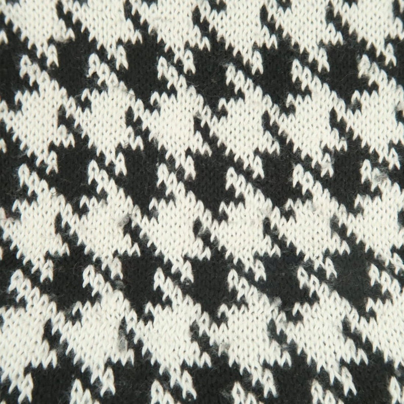 ผ้าพันคอไหมพรมลาย Houndstooth -Unisex Reversible Houndstooth Knit Scarf