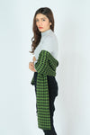 ผ้าพันคอไหมพรมลาย Houndstooth -Unisex Reversible Houndstooth Knit Scarf