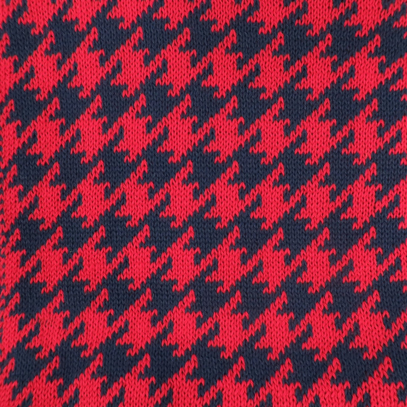 ผ้าพันคอไหมพรมลาย Houndstooth -Unisex Reversible Houndstooth Knit Scarf