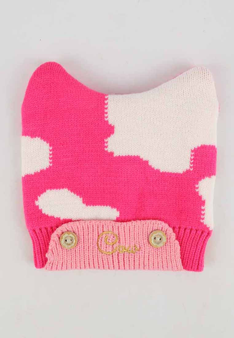 หมวกไหมพรม หมวกถักกันหนาว สำหรับเด็ก 1-2 ขวบ - Monkey Cat Ears Cap Wool Warm Beanies for Boy and Girl (1-2)Years)