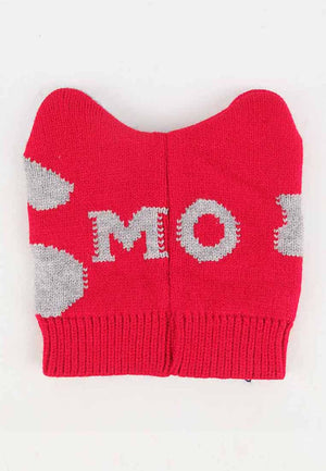 หมวกไหมพรม หมวกถักกันหนาว สำหรับเด็ก 1-2 ขวบ - Monkey Cat Ears Cap Wool Warm Beanies for Boy and Girl (1-2)Years)