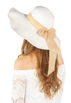 หมวกสานปีกกว้างชายทะเลสไตล์คลาสสิค - Classic Style large brimmed Sandy beach Straw hat