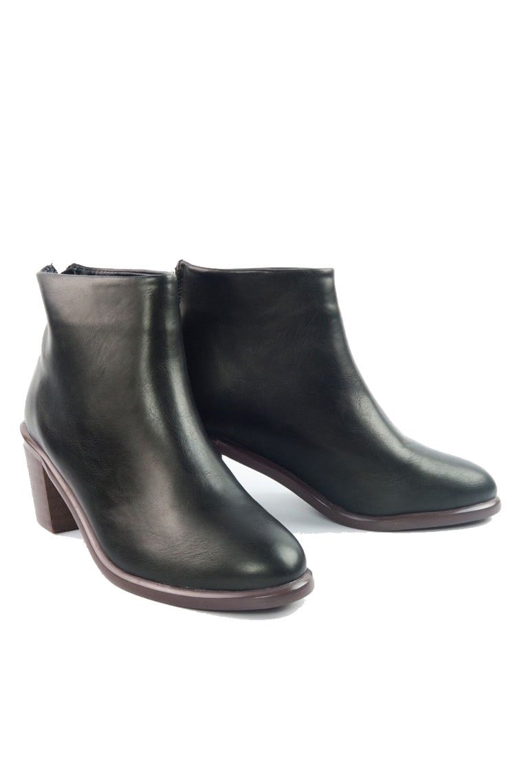 รองเท้าบูทหนังส้นสูง Karl - Karl Stacked Heel Zipper Ankle Boots