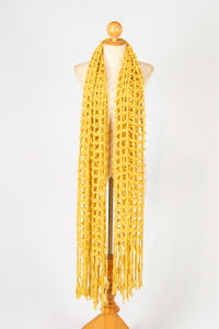 ผ้าพันคอไหมพรมตาข่าย  - Large Cable-Knit Soft Wool Scarf