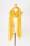 ผ้าพันคอไหมพรมตาข่าย  - Large Cable-Knit Soft Wool Scarf