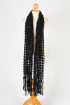 ผ้าพันคอไหมพรมตาข่าย  - Large Cable-Knit Soft Wool Scarf