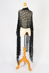 ผ้าพันคอไหมพรมตาข่าย  - Large Cable-Knit Soft Wool Scarf