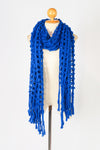 ผ้าพันคอไหมพรมตาข่าย  - Large Cable-Knit Soft Wool Scarf