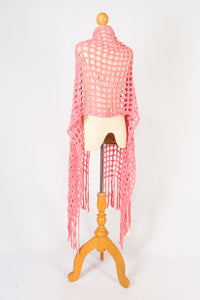 ผ้าพันคอไหมพรมตาข่าย  - Large Cable-Knit Soft Wool Scarf