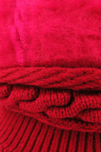 หมวกไหมพรม H-094 - Eyelash Knit Wool Hat