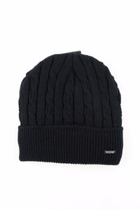 หมวกไหมพรมถักลายเปีย บุขนด้านในสำหรับกันหนาว No.688 - Unisex Cable Knit Fleece Lining Knit Beanie Ski Hat