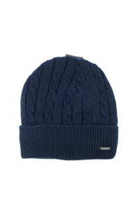 หมวกไหมพรมถักลายเปีย บุขนด้านในสำหรับกันหนาว No.688 - Unisex Cable Knit Fleece Lining Knit Beanie Ski Hat