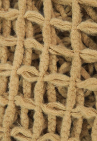ผ้าพันคอไหมพรมตาข่าย  - Large Cable-Knit Soft Wool Scarf