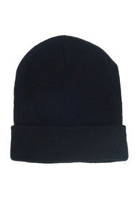 หมวกไหมพรมทรงบีนนี่ H005 - Unisex Solid Thick Wool Ribbed Beanie Hat