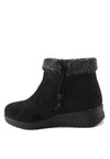 รองเท้าบูทหนังกำมะหยี่แต่งเข็มขัด No.312 - Faux Fur Snow Suede Flat Ankle Boots