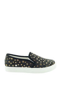 รองเท้าส้นแบนผ้าแคนวาส No.1565 - Gold Star Denim Canvas Flats Shoes