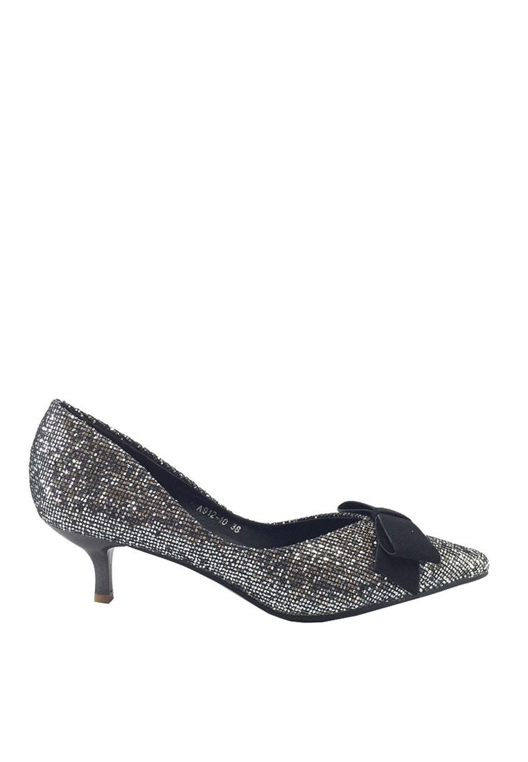 รองเท้าคัตชูหัวแหลมหนังกลิสเตอร์ ส้นสูงปานกลาง - Mid heels Glitter Court Shoes