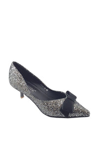รองเท้าคัตชูหัวแหลมหนังกลิสเตอร์ ส้นสูงปานกลาง - Mid heels Glitter Court Shoes