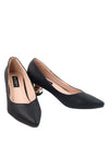 รองเท้าคัตชูหัวแหลม - Golden Chunky Heels Pump Shoes