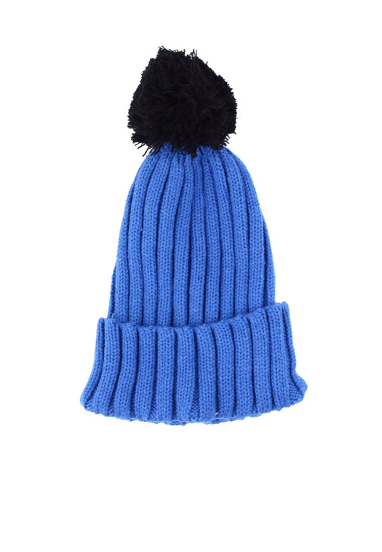 หมวกไหมพรมทรงบีนนี่แต่งปอม - Winter Black Pom Pom Knit Beanie Hats