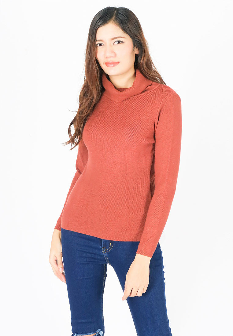 เสื้อไหมพรมคอเต่าแขนยาว - Basic Turtleneck Knit Sweater