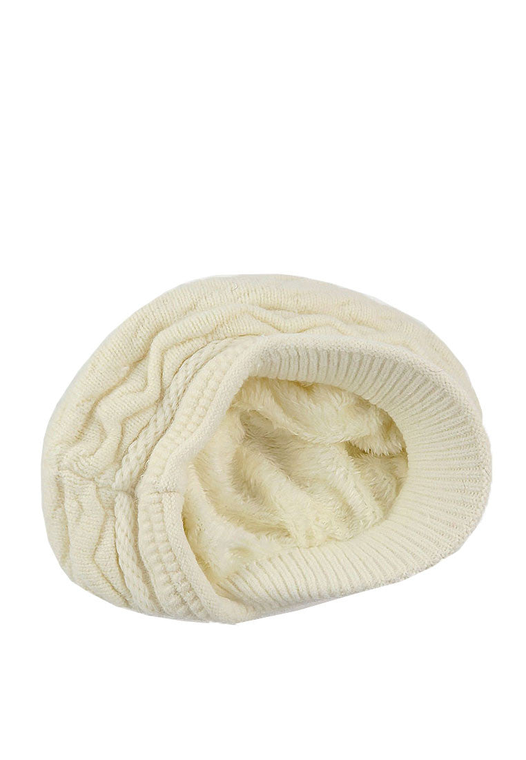 หมวกไหมพรมถักบุขนด้านใน H-06 - Fleece Lining Rabbit Hair Kintted Hat