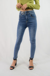 กางเกงยีนส์ขายาวเอวสูง  - High Waist Stretch Slim Jeans