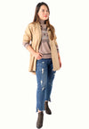 เสื้อโค้ทกันหนาว - Elegant Long Trench Coat Jacket with Rope