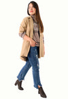 เสื้อโค้ทกันหนาว - Elegant Long Trench Coat Jacket with Rope