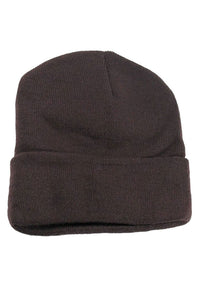 หมวกไหมพรมทรงบีนนี่ H005 - Unisex Solid Thick Wool Ribbed Beanie Hat